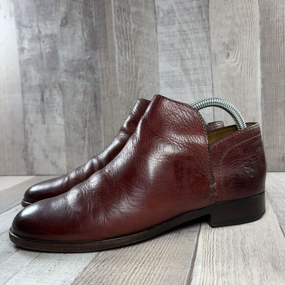 Frye Elyssa Shootie Women's Size 8.5 Booties Anke Boots Leather Pull On Red Clay - Picture 1 of 13